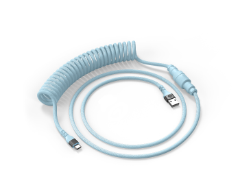 coiled cable: pastel blue