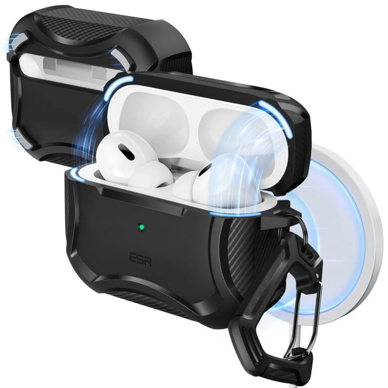 airpods pro 3 cyber tough magnetic case – black – black