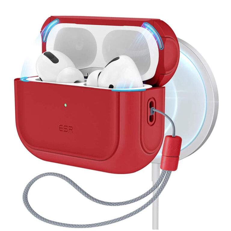 airpods pro 3 orbit hybrid magnetic case – dark red – dark red