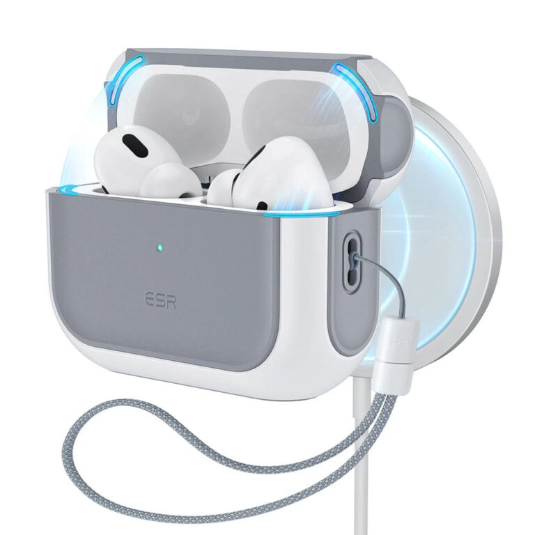 airpods pro 3 orbit hybrid magnetic case – white – white