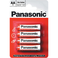 panasonic zinc carbon 4xaa batteries