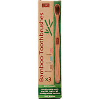 xoc bamboo soft toothbrushes – 3 pcs