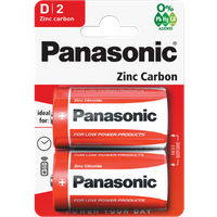 panasonic zinc carbon d batteries – 2 pcs