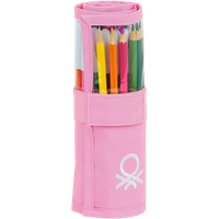 benetton blooming roll up pencil case – 27 pieces