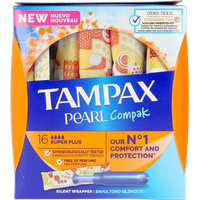 Tampax Pearl Compak Super Plus Tampons - 16 pcs tampax pearl compak super plus tampons – 16 pcs