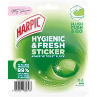 harpic hygienic & fresh pine adhesive toilet blocks – 4 pcs