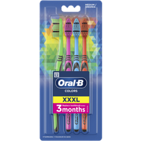 oral b colors xxxl manual toothbrush – 4 pcs