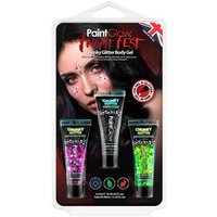 paintglow fright fest chunky glitter body gel – 3 pcs