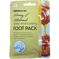 derma v10 honey & almond deep moisturising foot pack