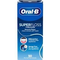 oral b super floss pre cut strands for braces & bridges – 50 pcs