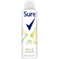 sure pear & jasmine antiperspirant deodorant spray – 150 ml