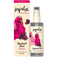 impulse radiant soul saffron & patchouli long lasting body fragrance mist – 100 ml