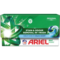 ariel original 4 in 1 laundry detergent capsules – 19 pcs