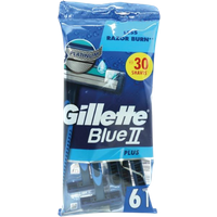 Gillette Blue II Plus Disposable Razors - 6 pcs gillette blue ii plus disposable razors – 6 pcs