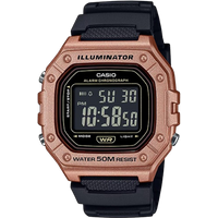casio w 218hm 5bvef illuminator digital sports watch – rose gold & black