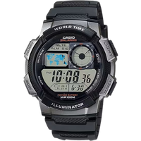 casio ae 1000w 1b world time men’s water resistant digital watch – black
