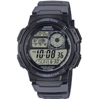 casio ae 1000w 8avef world time digital sports watch for men – grey resin strap