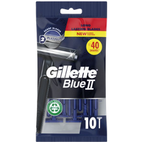 gillette blue ii fixed head disposable razors – 10 pcs