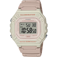 casio w 218hc 4a2vdf illuminator digital watch – beige & pink strap