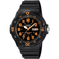 casio mrw 200h 4bvdf analog sports watch – black & orange
