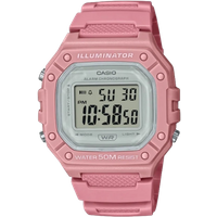 casio youth w 218hc 4avdf women’s square digital watch with pastel pink resin strap