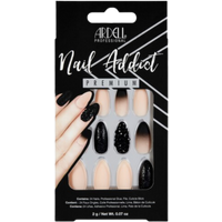 ardell nail addict black stud & pink ombre artificial nails – 24 pcs