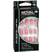 royal artificial nails petal pink 24 pcs