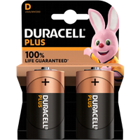 duracell plus d alkaline batteries model mn1300 – 2 pcs