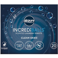 airpure incrediballs clean skies scented laundry sheets – 20 pcs