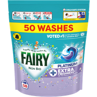 fairy non bio platinum silk tree blossom & jasmine laundry detergent pods – 50 pcs