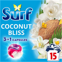 surf 3 in 1 coconut bliss laundry detergent capsules – 15 pcs