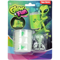 toi toys glow ‘n fun glow in the dark slime with alien figure