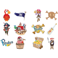 henbrandt fun tattoos pirates assorted – 6 pcs