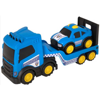 teamsterz chunky trucks police mega transporter with car