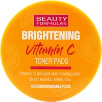 beauty formulas brightening vitamin c toner pads – 40 pcs