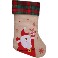 holly jolly christmas christmas sock with santa claus – 42cm
