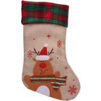 holly jolly christmas christmas sock with reindeer – 42cm