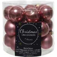 Decoris Mini Christmas baubles Glass Pink - 24 pcs decoris mini christmas baubles glass pink – 24 pcs