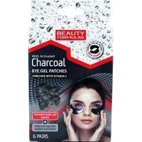 beauty formulas charcoal gel eye mask – 6 pairs