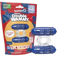 Screaming O Wow Double Whammy Vibrating Ring – Blue screaming o wow double whammy vibrating ring – blue