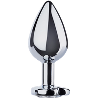 easytoys metal butt plug with heart crystal – silver