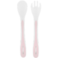 kikka boo spoon and fork set – pink