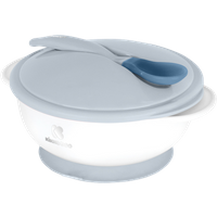 kikka boo suction bowl with heat sensing spoon – blue