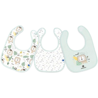kikka boo cotton bibs set – savanna mint – 3 pcs