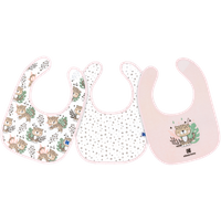 kikka boo cotton bibs set – savanna pink – 3 pcs