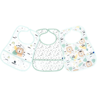 Kikka Boo Eva Terry Bib With Catcher - Savanna Mint - 3 pcs kikka boo eva terry bib with catcher – savanna mint – 3 pcs