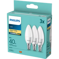Philips Warm White E14 40 W LED Bulb – 3 Pcs philips warm white e14 40 w led bulb – 3 pcs