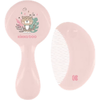 kikka boo comb and brush with natural bristles – savanna pink