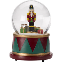 three kings musical led snow globe nutcracker – 10cm