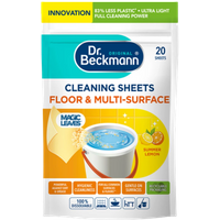 dr. beckmann summer lemon floor & multi surface cleaning sheets – 20 pcs